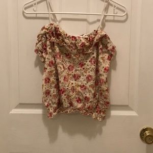 Floral crop tank top